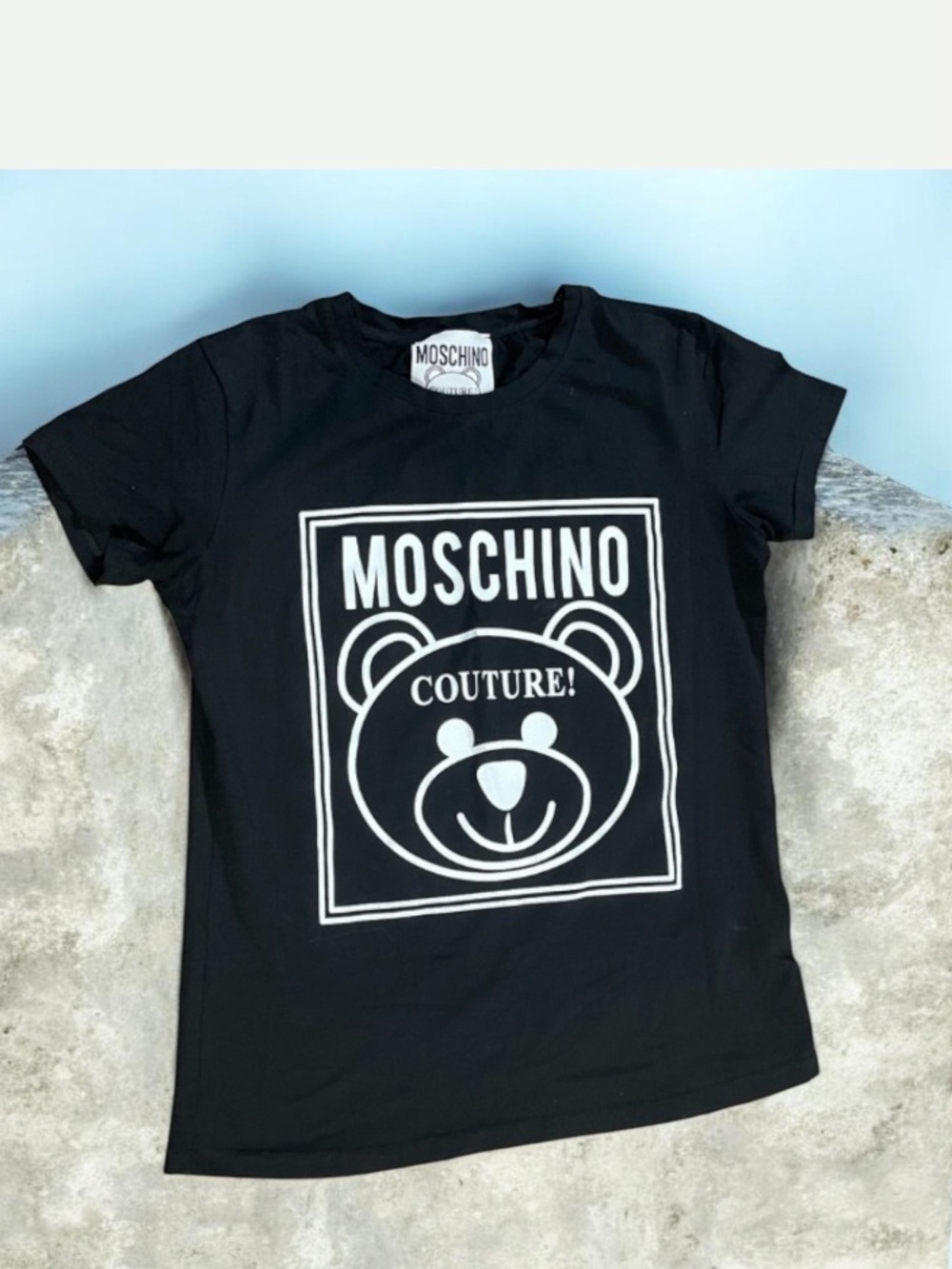 Moschino Black 💯%Cotton Made in Italy Classic T-Shirt Size L